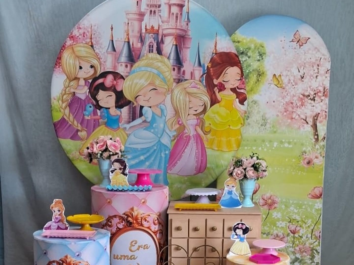 Decoração do kit Princesa Rosa