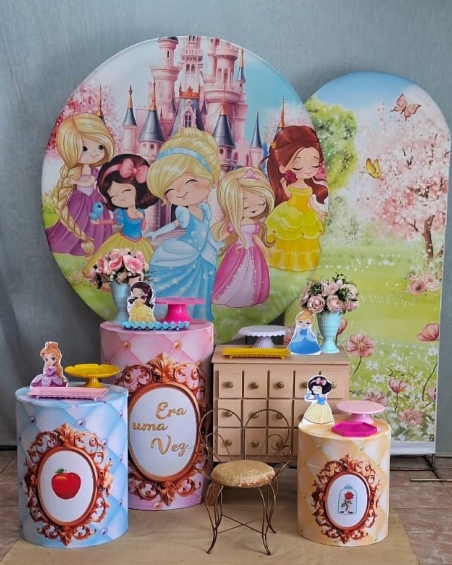 Decoração do kit Princesa Rosa