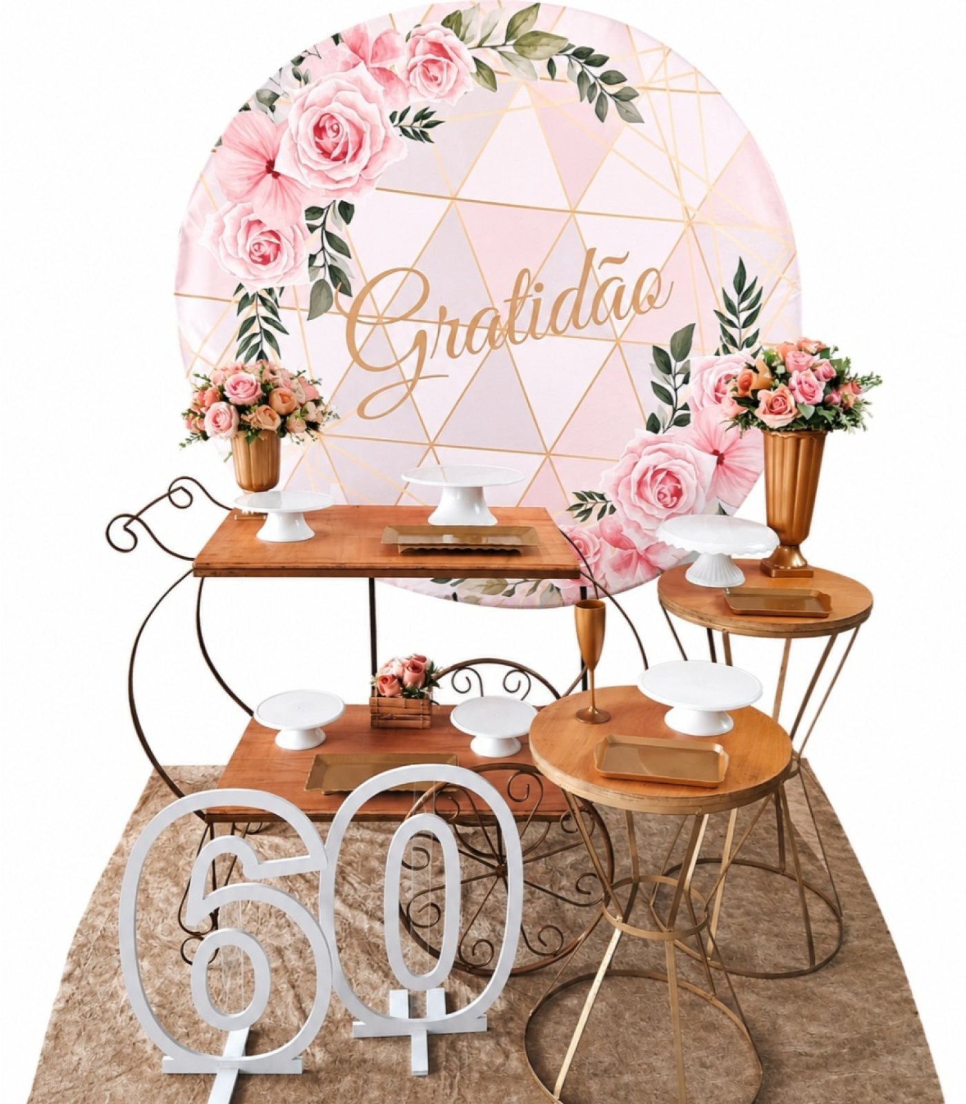 Mesa de festa decorada e organizada
